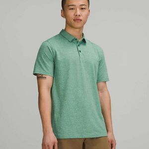 Lululemon Men’s Green Evolution Short Sleeve Polo Shirt Pique Fabric
